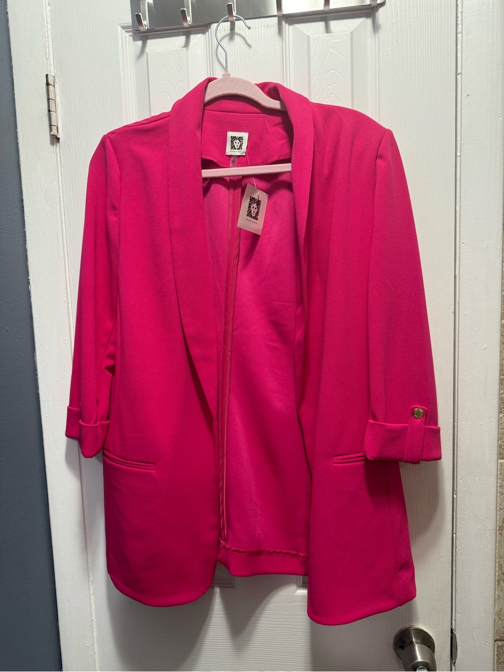 Anne Klein Hot Pink Women's Open-Front Blazer Jacket